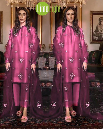 Silk Embroidred 3-piece pink