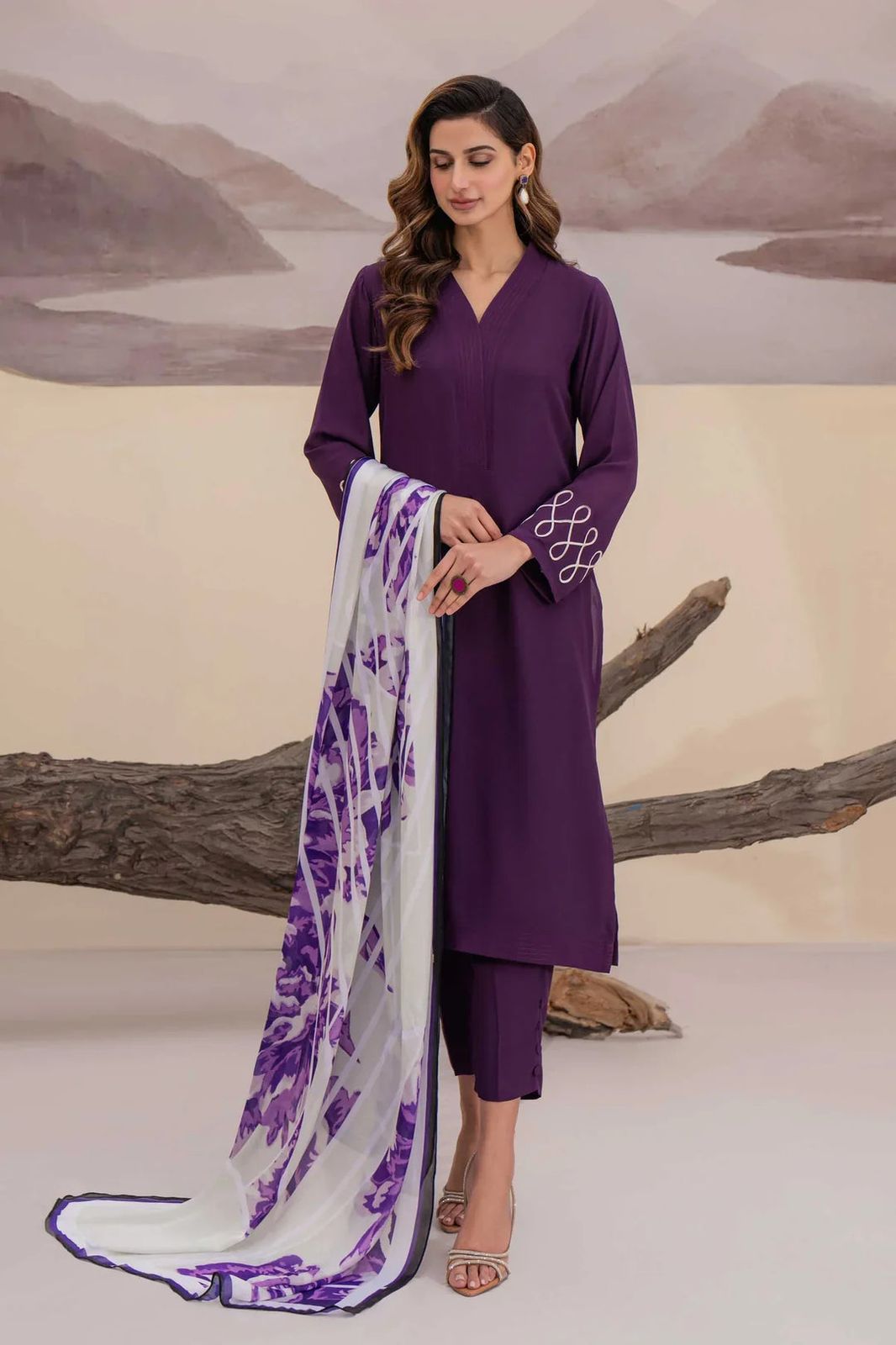 Embroidered Lawn Fancy 3 Piece Dress