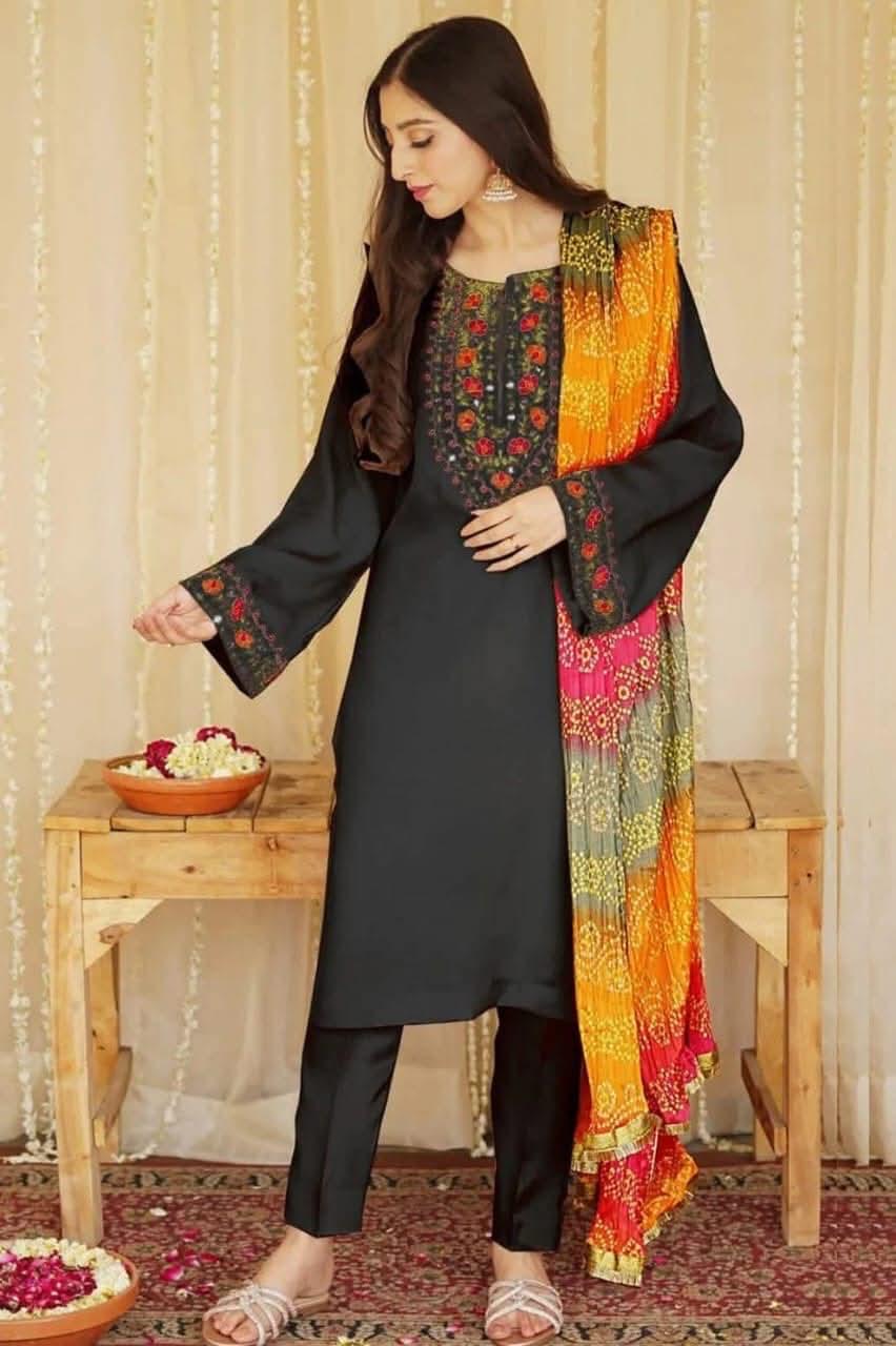 Embroidered Lawn Fancy 3 Piece Dress